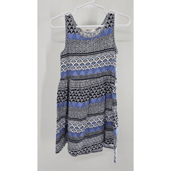 H&M Blue Patterned Girls Tank Dress Size 4-6 years - Picture 2 of 4